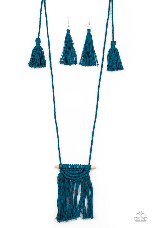 Paparazzi  Between You and MACRAME - Blue  Necklace