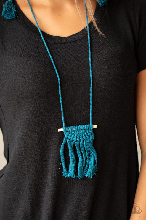 Paparazzi  Between You and MACRAME - Blue  Necklace