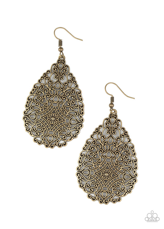 PAPARAZZI "NAPA VALLEY VINTAGE" BRASS EARRINGS