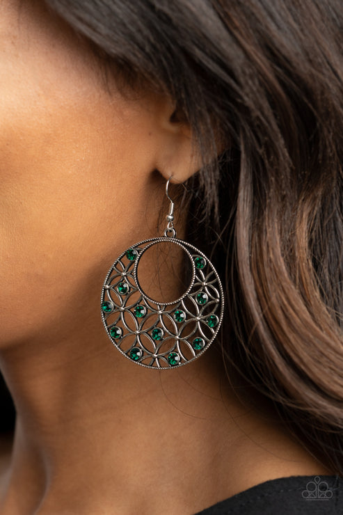 Paparazzi  Garden Garnish - Green  Earrings
