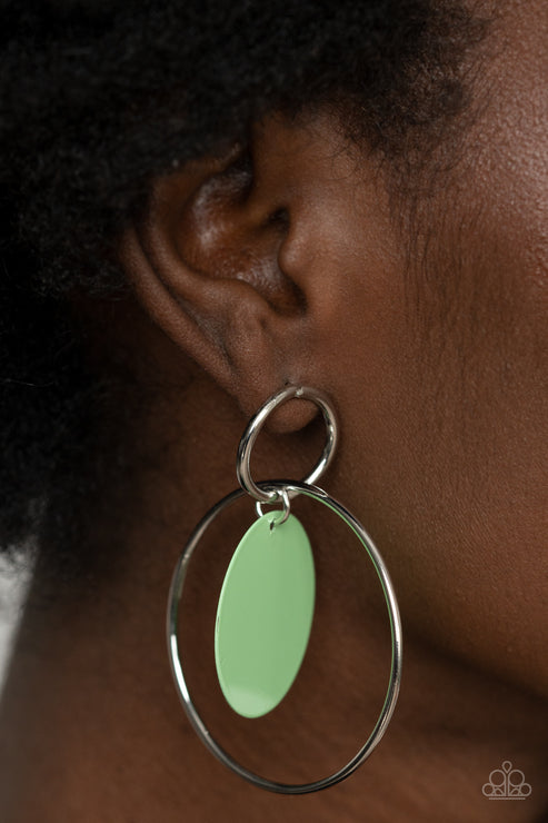 Paparazzi  POP, Look, and Listen - Green  Post Earrings
