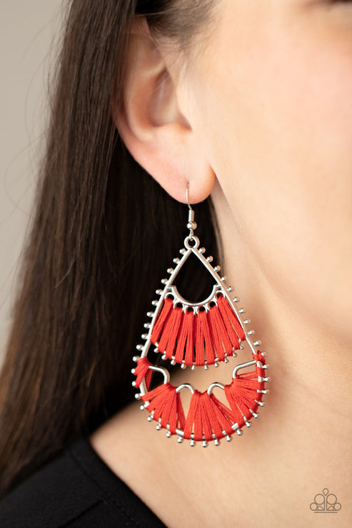 Paparazzi  Samba Scene - Red  Earrings
