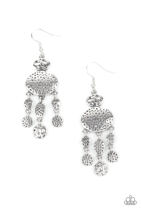 Paparazzi  Get Your ARTIFACTS Straight - Silver  Earrings