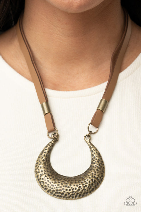 Paparazzi  Majorly Moonstruck - Brass  Necklace