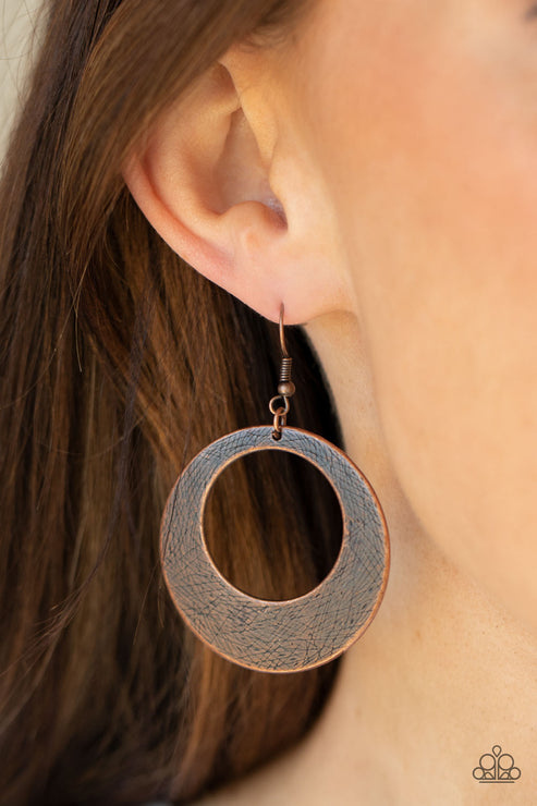 Paparazzi  Outer Plains - Copper  Earrings