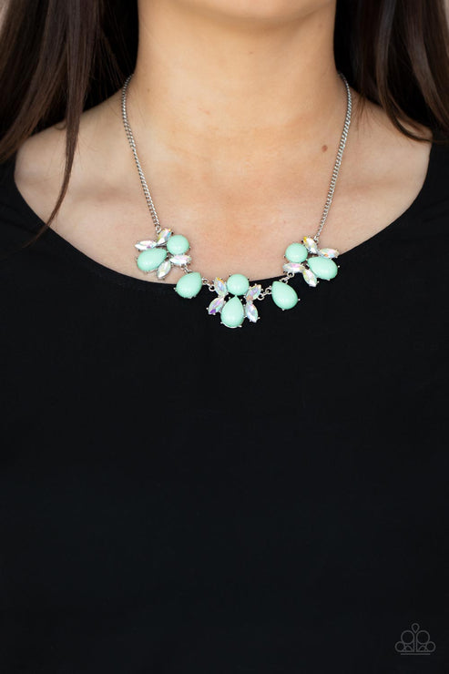 Paparazzi  Galaxy Gallery - Green  Necklace