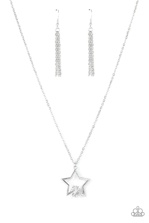 Paparazzi  Starry Fireworks - White  Necklace