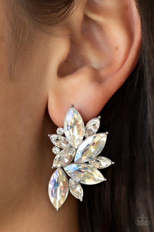 Paparazzi  Instant Iridescence - White  Post Earrings