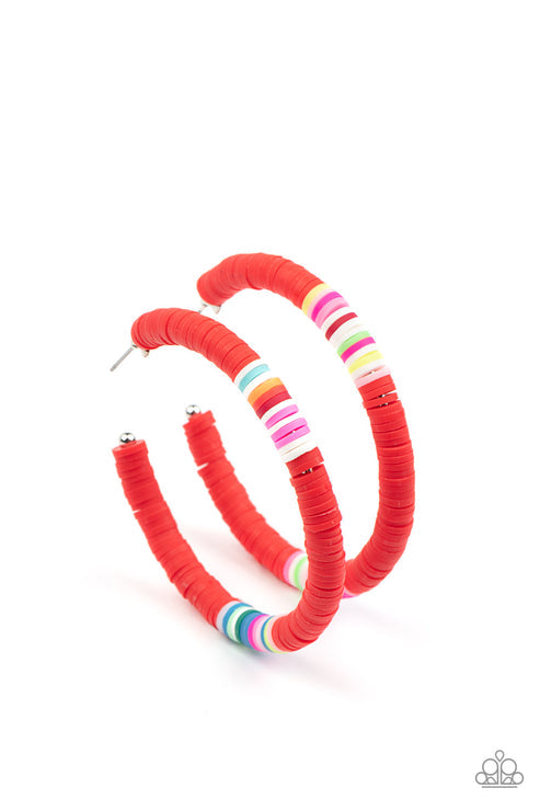 Paparazzi  Colorfully Contagious - Red  Earrings