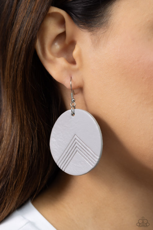 Paparazzi  On the Edge of Edgy - Silver  Earrings