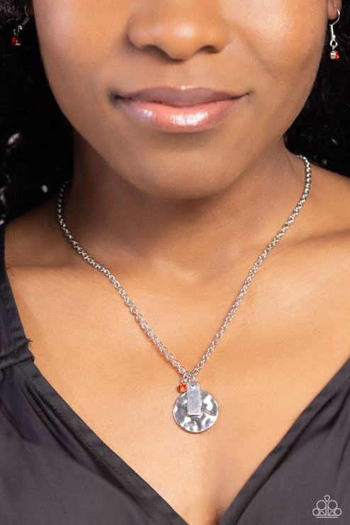 Paparazzi  Minimal EFFORTLESS - Orange  Necklace