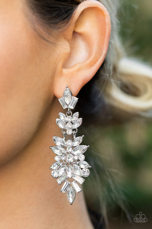 Paparazzi  Frozen Fairytale - White  Post Earrings
