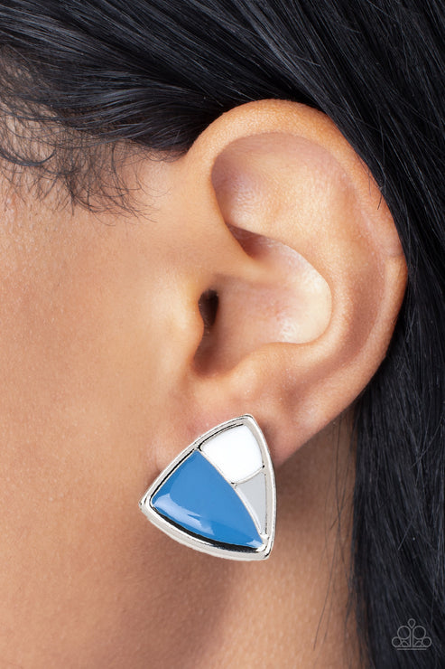 Paparazzi  Kaleidoscopic Collision - Blue  Post Earrings