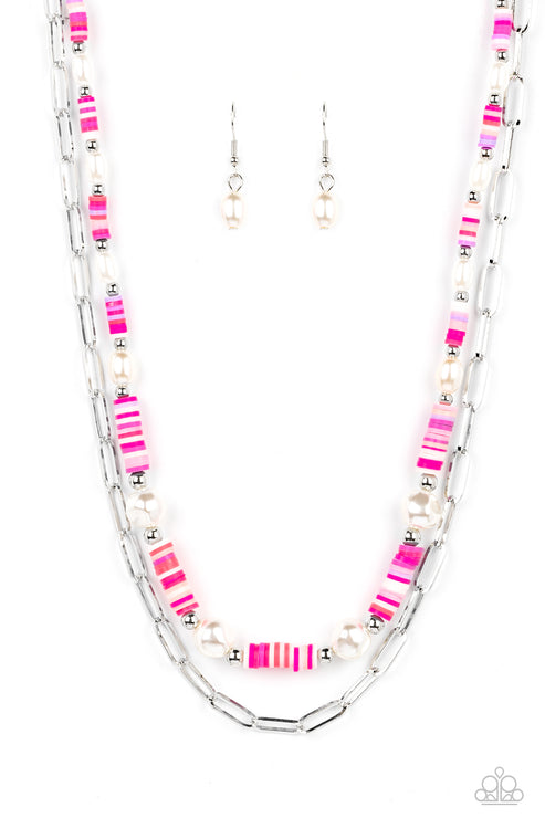 Paparazzi  Tidal Trendsetter - Pink  Necklace