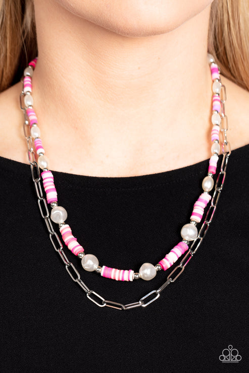 Paparazzi  Tidal Trendsetter - Pink  Necklace