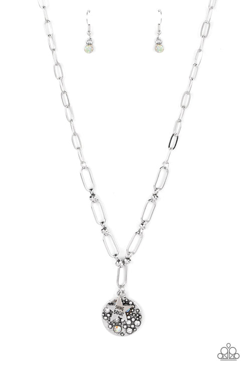 Paparazzi  Stardust Saucer - White  Necklace