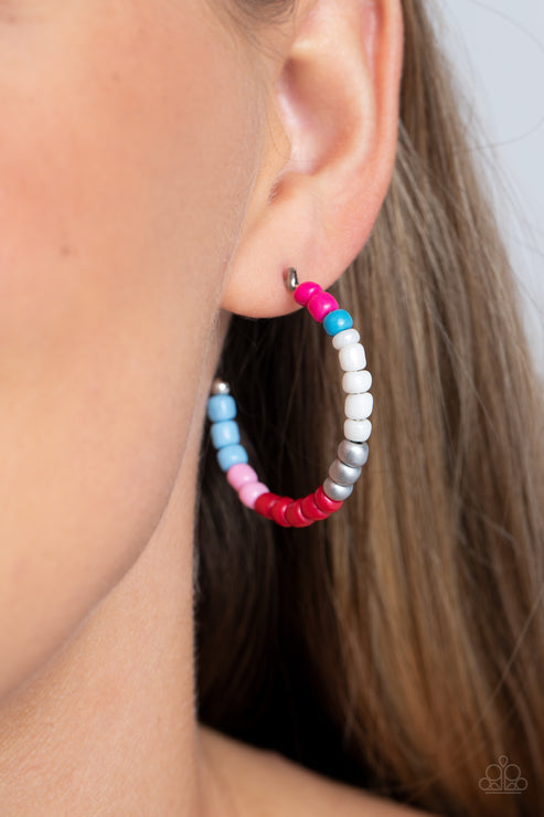 Paparazzi  Multicolored Mambo - Pink Multi  Earrings