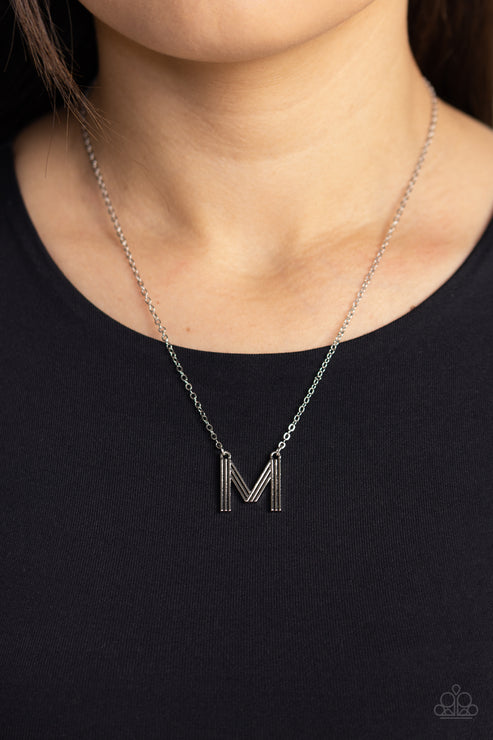 Paparazzi  Leave Your Initials - Silver - M  Necklace