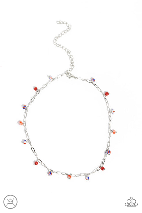 Paparazzi  Beach Ball Bliss - Red  Necklace