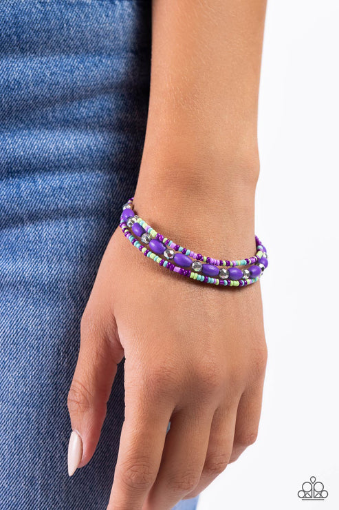 Paparazzi  For WOOD Measure - Purple  Bracelet