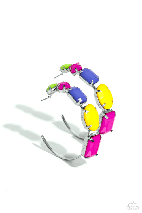 Paparazzi  Geometric Gamer - Pink  Earrings