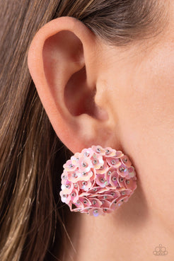 Paparazzi  Corsage Character - Pink  Post Earrings