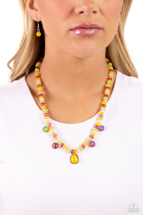 Paparazzi  Colorfully California - Yellow  Necklace