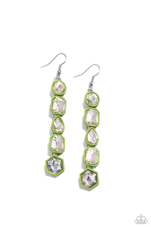 Paparazzi  Developing Dignity - Green  Earrings