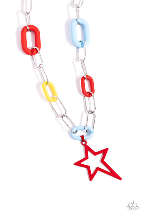 Paparazzi  Stargazing Show - Red  Necklace