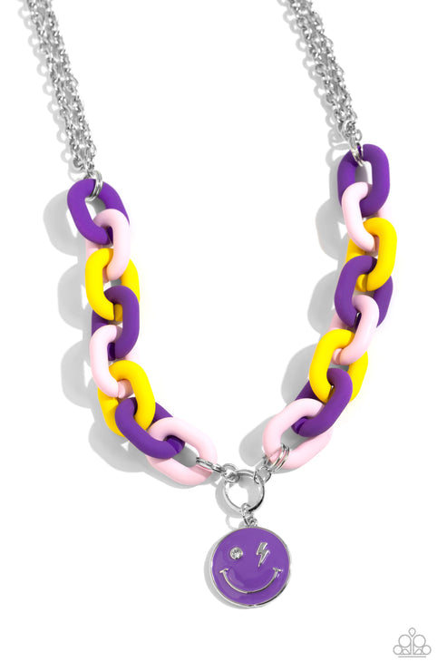 Paparazzi  Speed SMILE - Purple  Necklace/Paparazzi Go the Extra SMILE - Purple  Bracelet