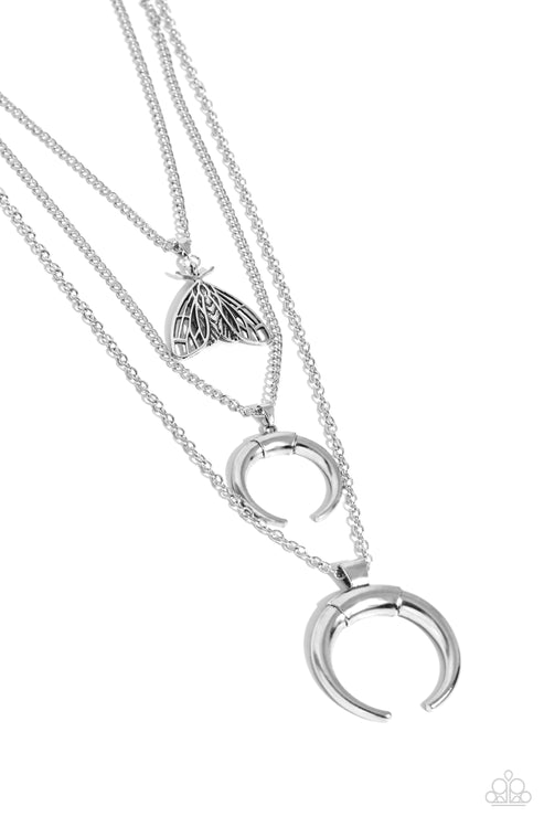 Paparazzi  Moth Medley - Silver  Necklace