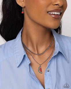 Paparazzi  Watermelon Whimsy - Red  Necklace