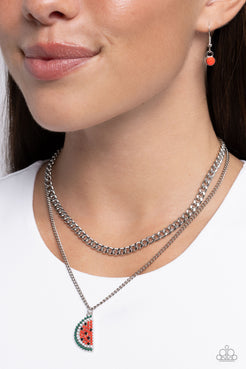 Paparazzi  Watermelon Whimsy - Red  Necklace