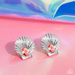 Paparazzi  Oyster Opulence - Orange  Post Earrings
