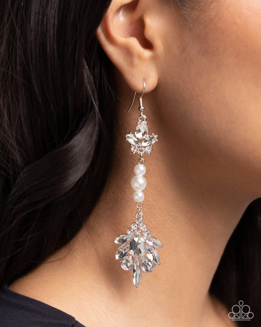 Paparazzi Considerable Captivation - White Earrings