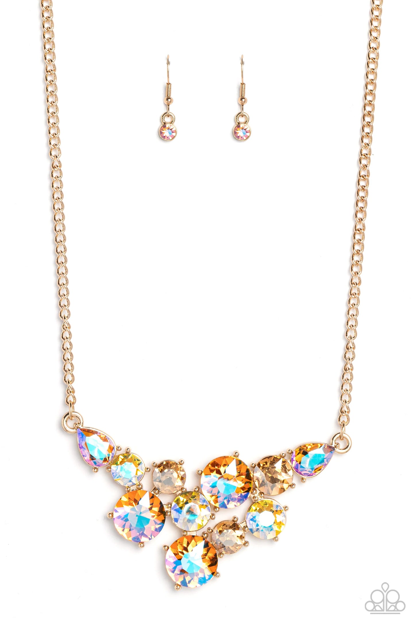Paparazzi Round Royalty - Gold Necklace/Paparazzi Twinkling Trio - Gold Bracelet