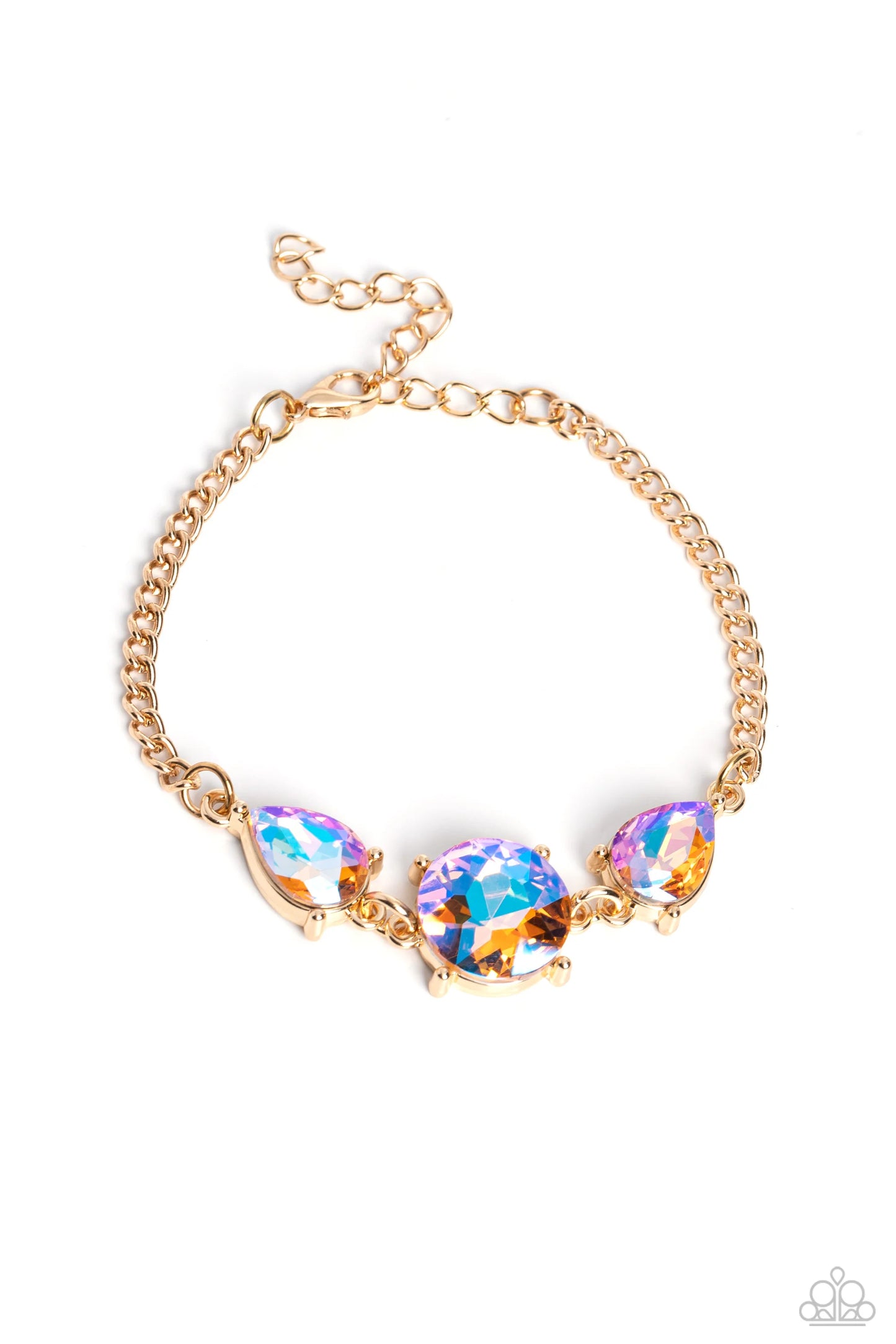 Paparazzi Round Royalty - Gold Necklace/Paparazzi Twinkling Trio - Gold Bracelet