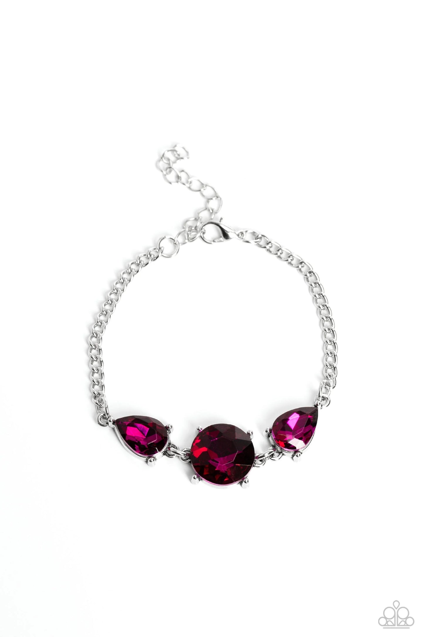 Paparazzi Round Royalty - Pink Necklace/Paparazzi Twinkling Trio - Pink Bracelet