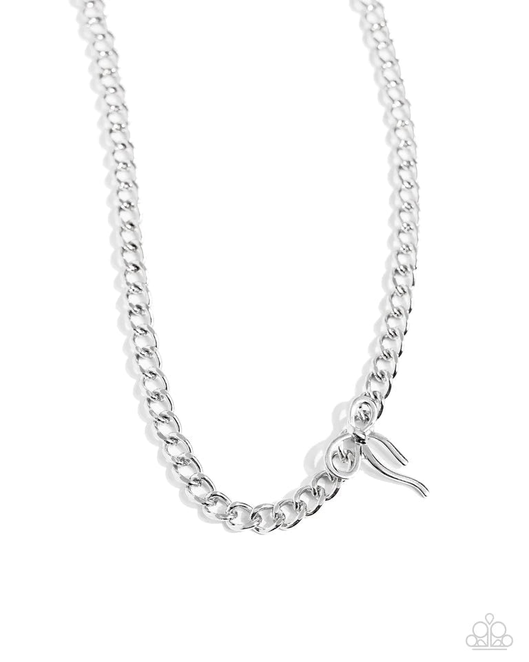 Paparazzi Necklace ~ Leading Loops - Silver