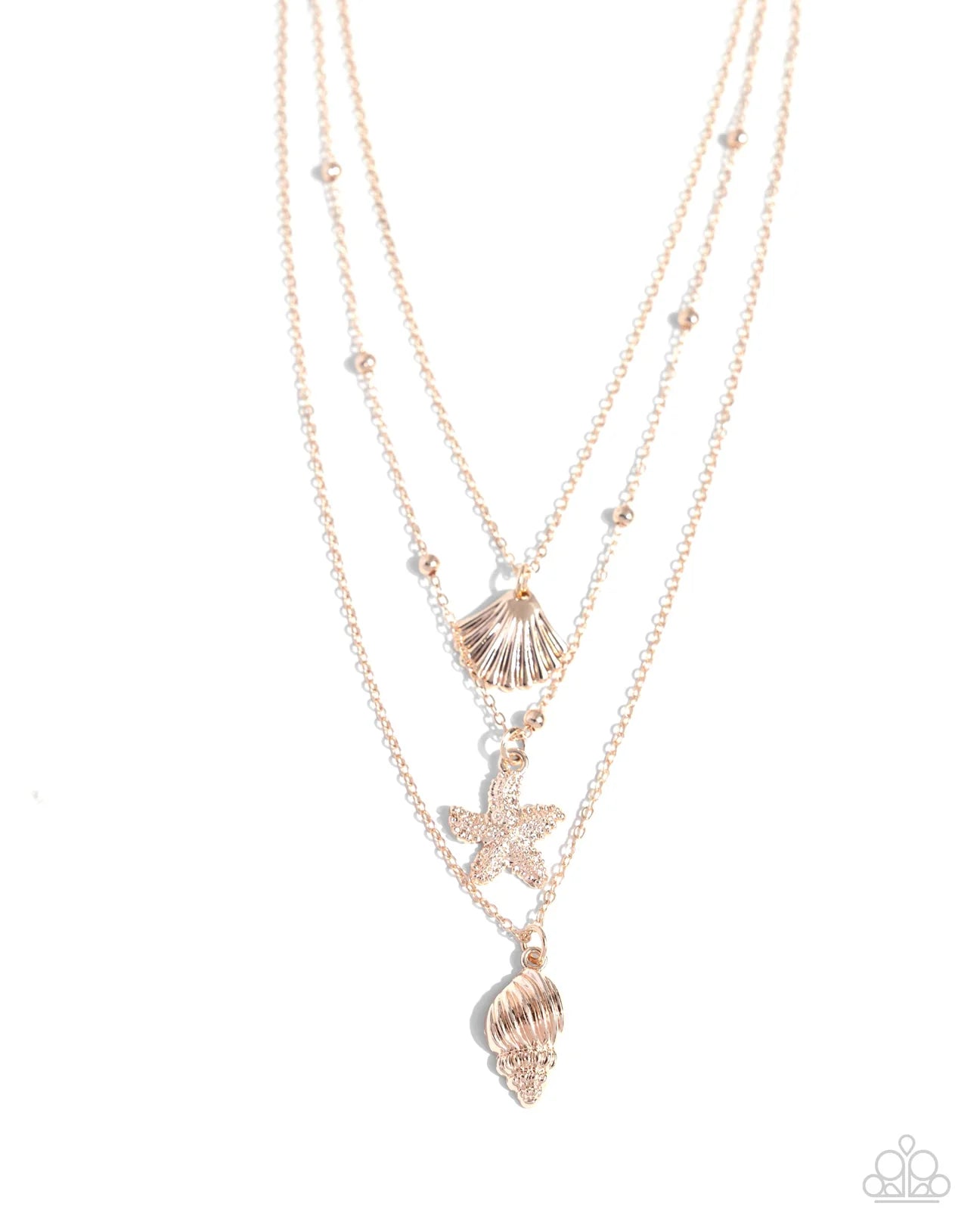 Seashell Sonata - Rose Gold Necklace - Paparazzi Accessories/Paparazzi SHELL, I Was In the Area - Rose Gold Earrings