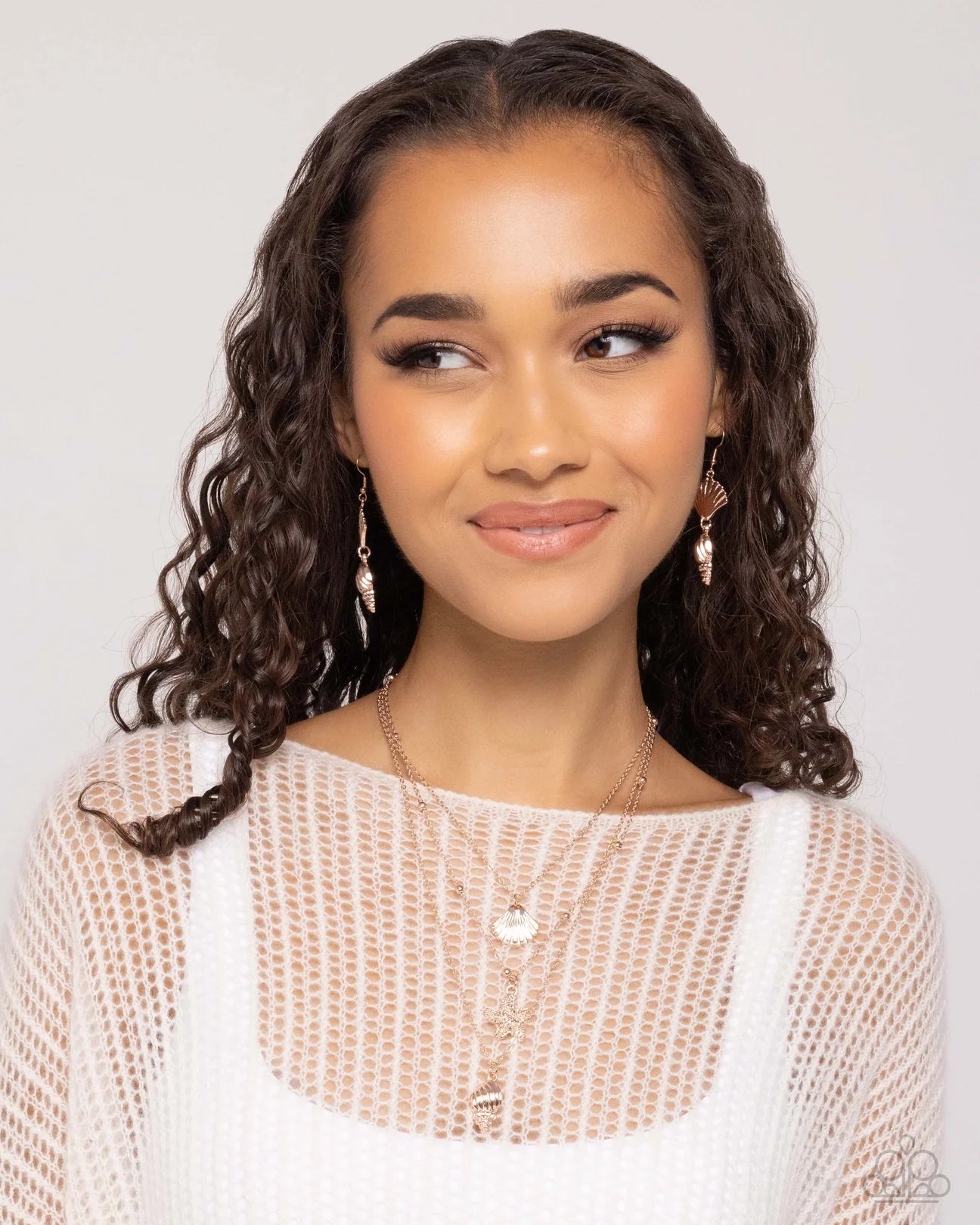 Seashell Sonata - Rose Gold Necklace - Paparazzi Accessories/Paparazzi SHELL, I Was In the Area - Rose Gold Earrings