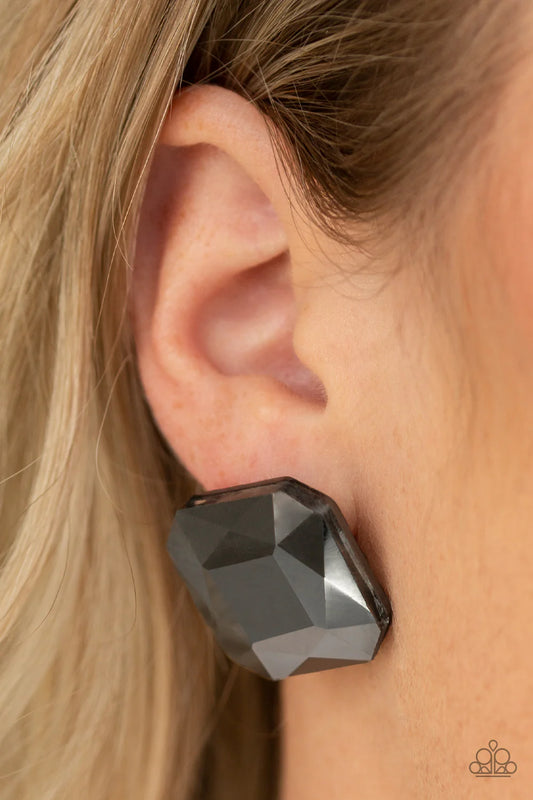 Paparazzi Show Glow - Black Post Earrings