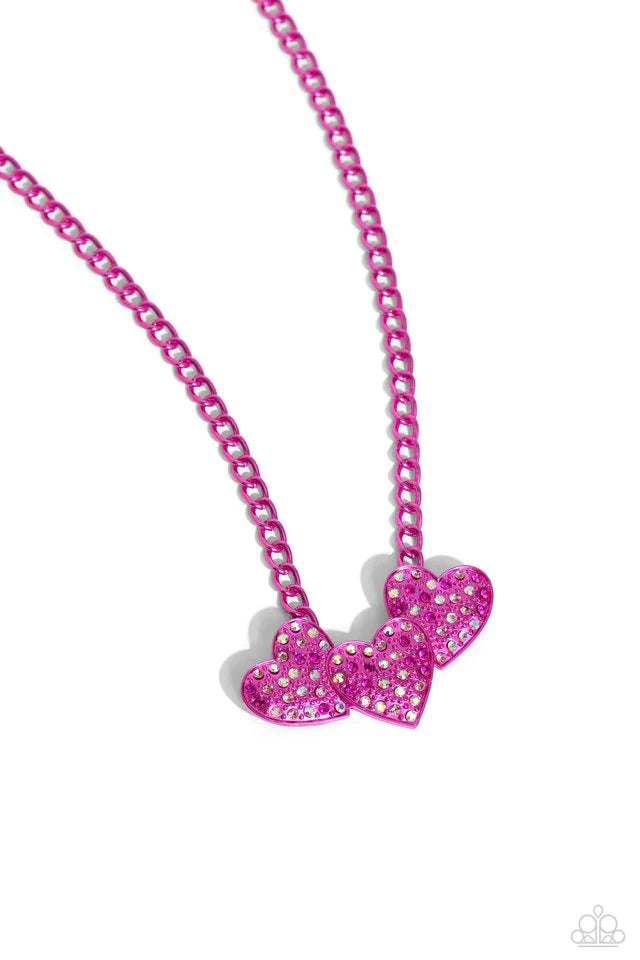 Paparazzi Necklace ~ Low-Key Lovestruck - Pink/Paparazzi Bracelet ~ Lovestruck Lineup - Pink