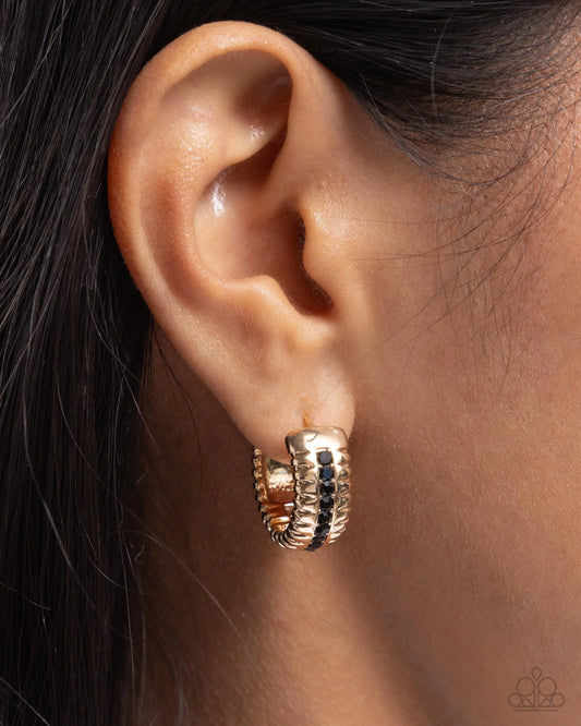 Paparazzi Serrated Shimmer Gold Earrings