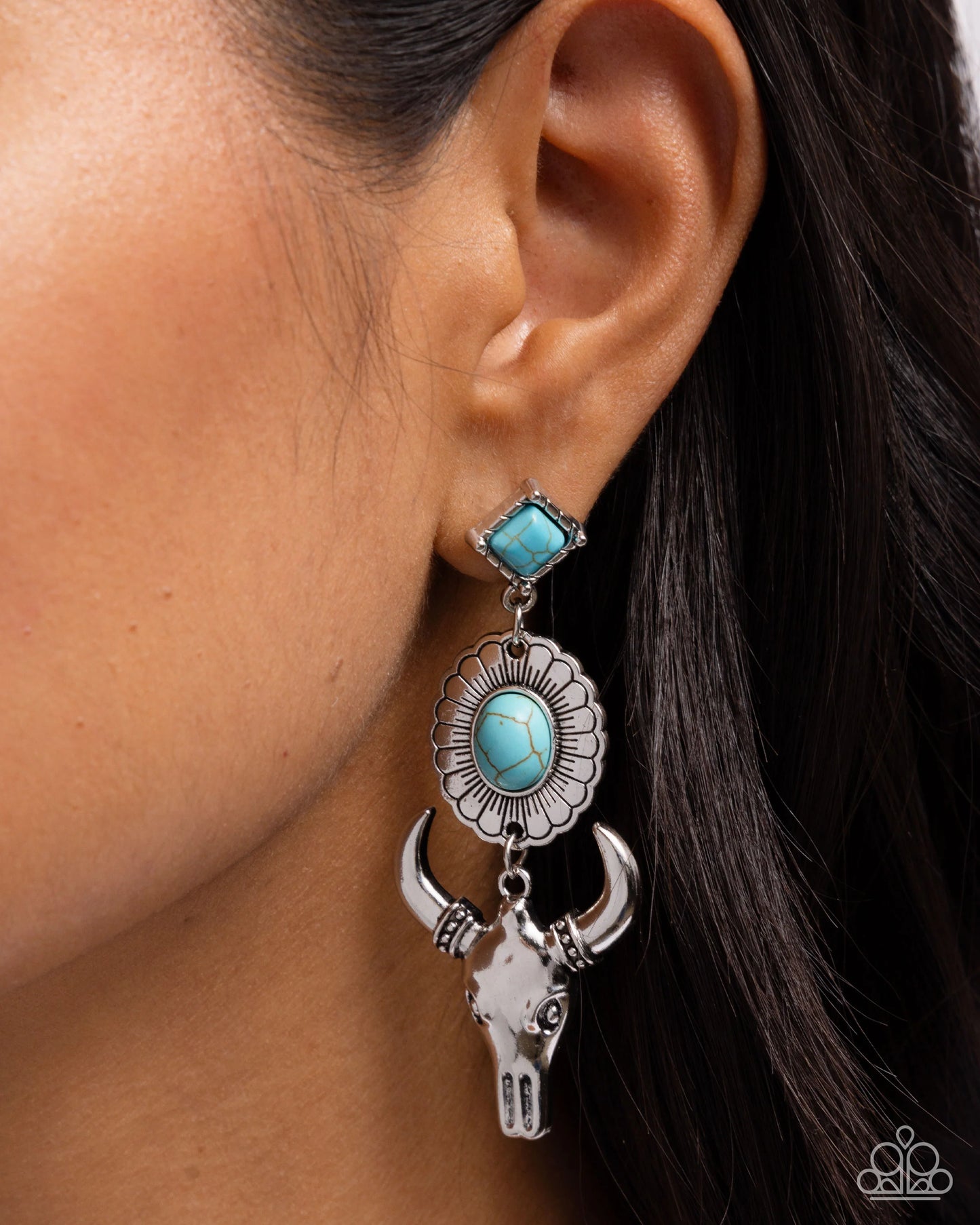 Paparazzi Western Week - Blue Post Earrings