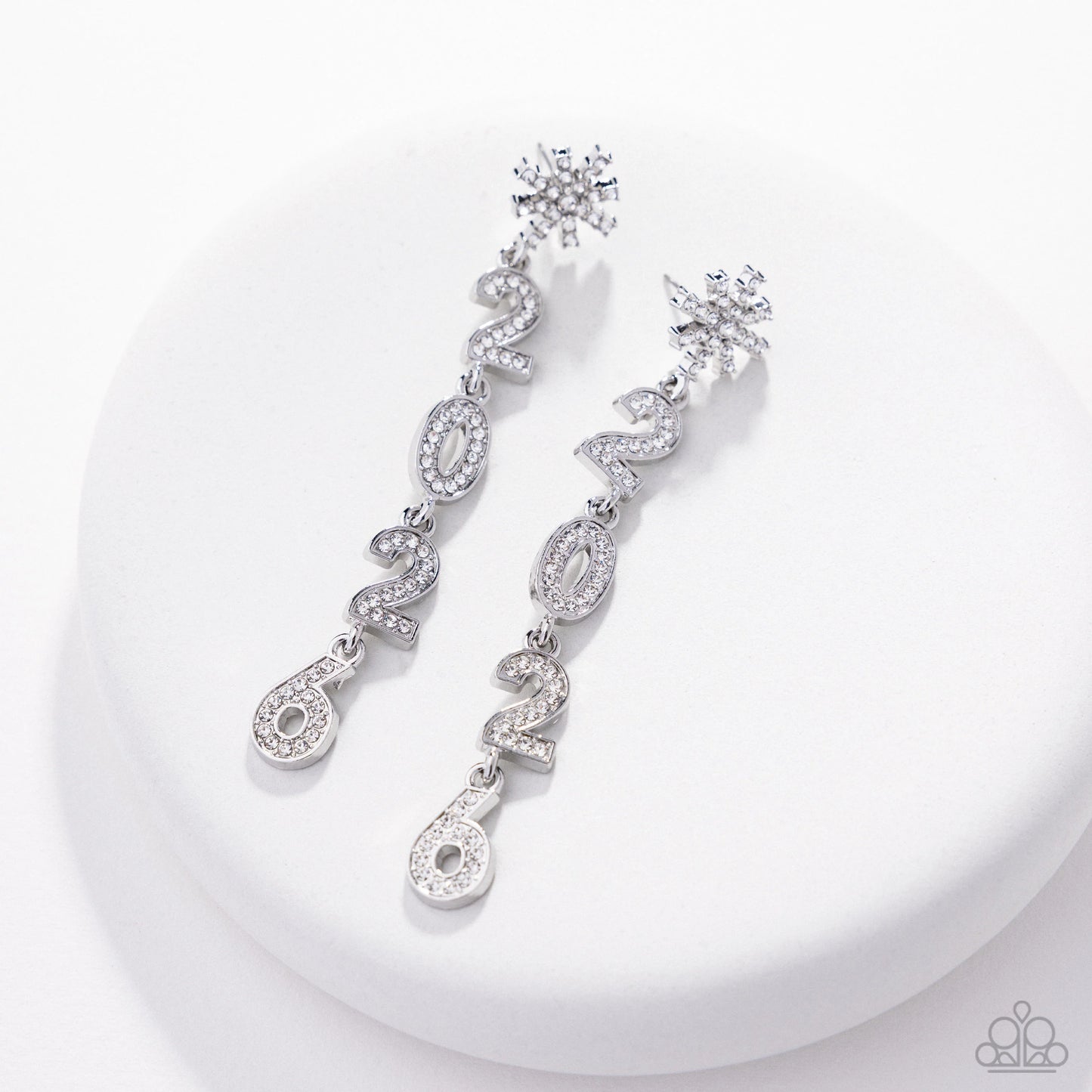 Ring In The Shimmer - white - Paparazzi earrings