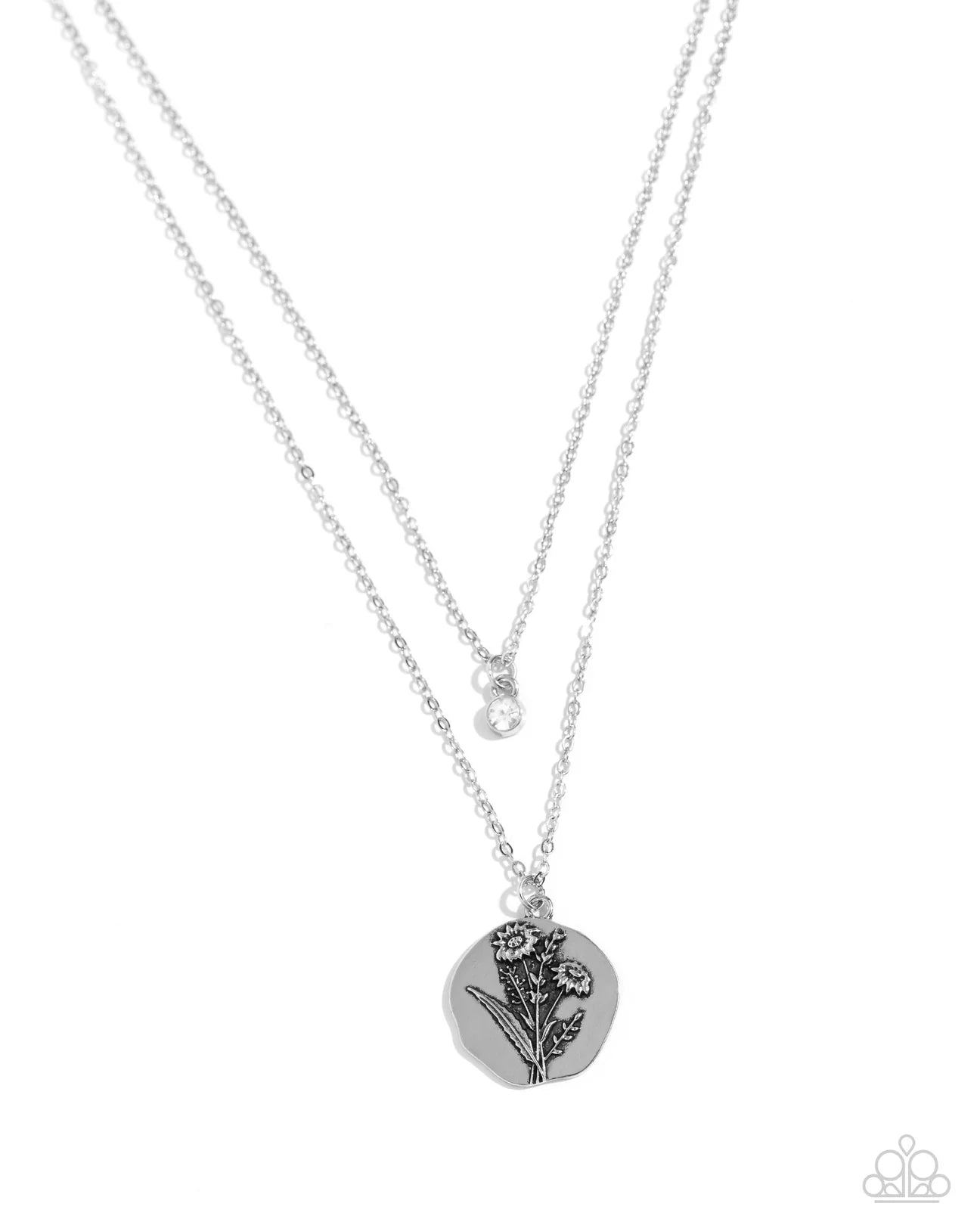 PAPARAZZI "BIRTHSTONE BEAUTY" WHITE APRIL NECKLACE