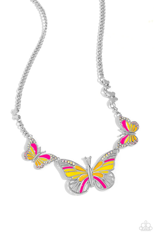 PAPARAZZI "THE FLIGHT DIRECTION" YELLOW NECKLACE