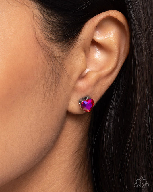 Paparazzi Sweetheart Stunner - Pink Post Earrings