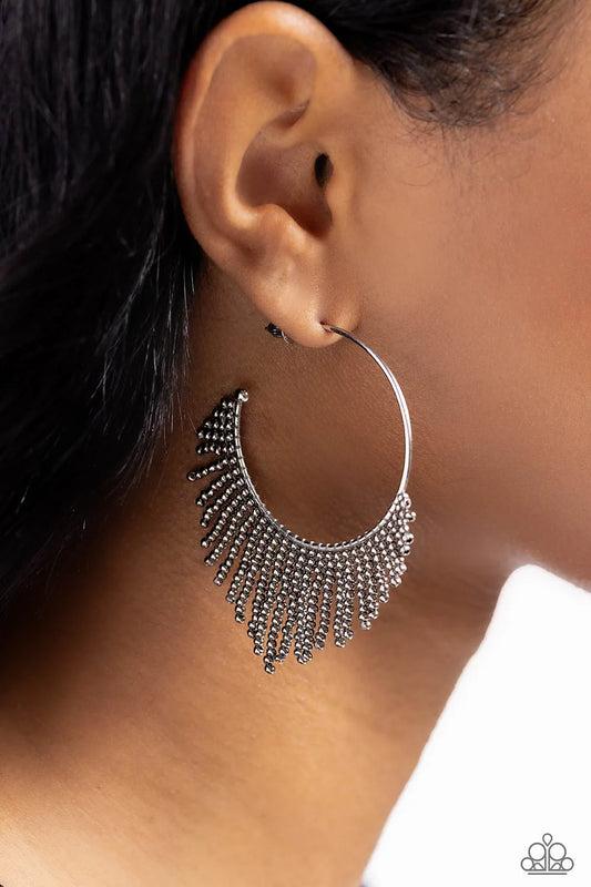 Paparazzi ♥ Tailored Tassel - Silver ♥ Earrings